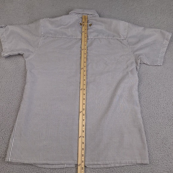 Brooklyn Basement Shirt Mens XL White Striped Button Down Urban Short Sleeve - Picture 16 of 16